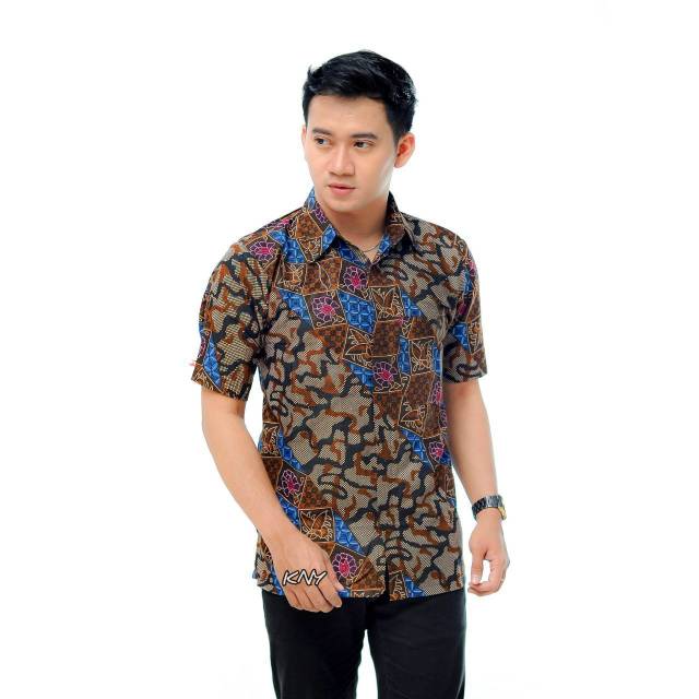 BSWART Batik HRB026 Kenongo Hem Pendek Padi Pekalongan M L XL Batik