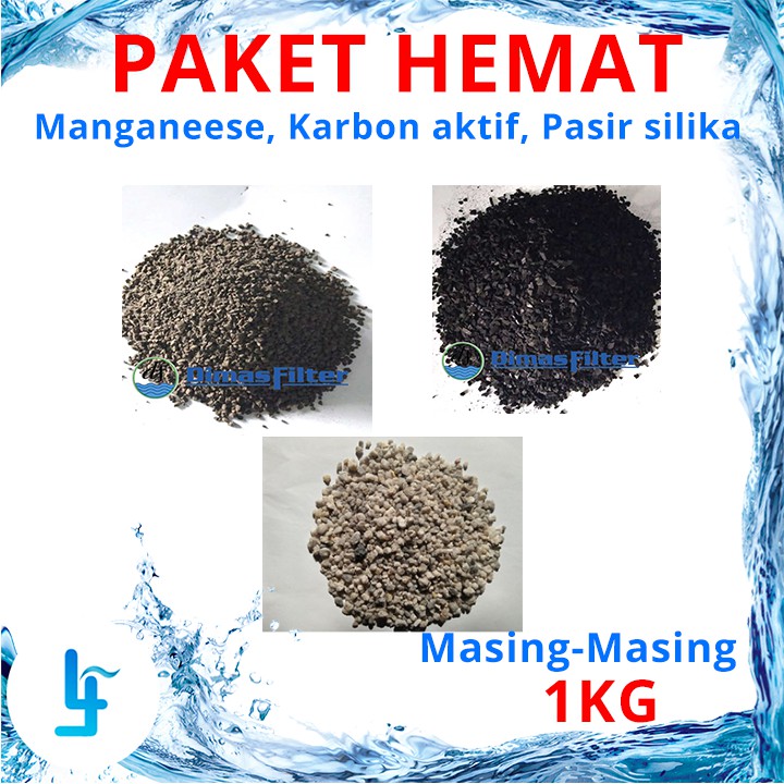 Jual Paket Media Filter Air Pasir Silika + Manganese + Karbon Aktif