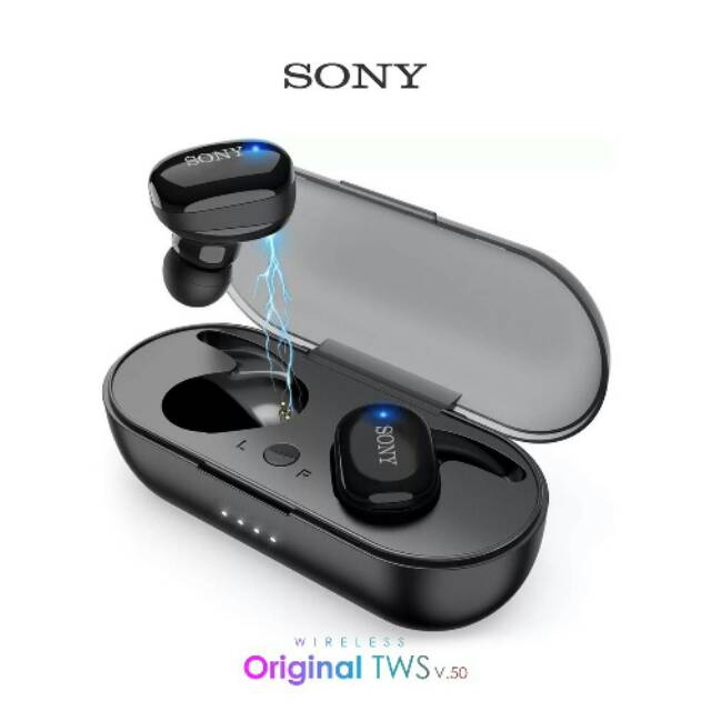 Jual Earphone Sony Tws V5 Headset Stereo Wireless Bluetooth Touch Control | Shopee Indonesia