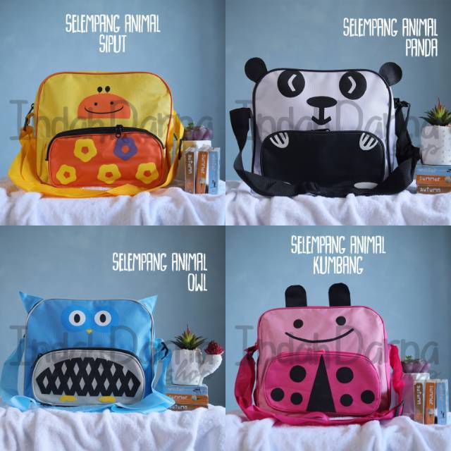 Tas Slempang Anak Karakter animal /Anak Sekolah / Ngaji / Souvenir Ulang Tahun Anak Murah Lucu