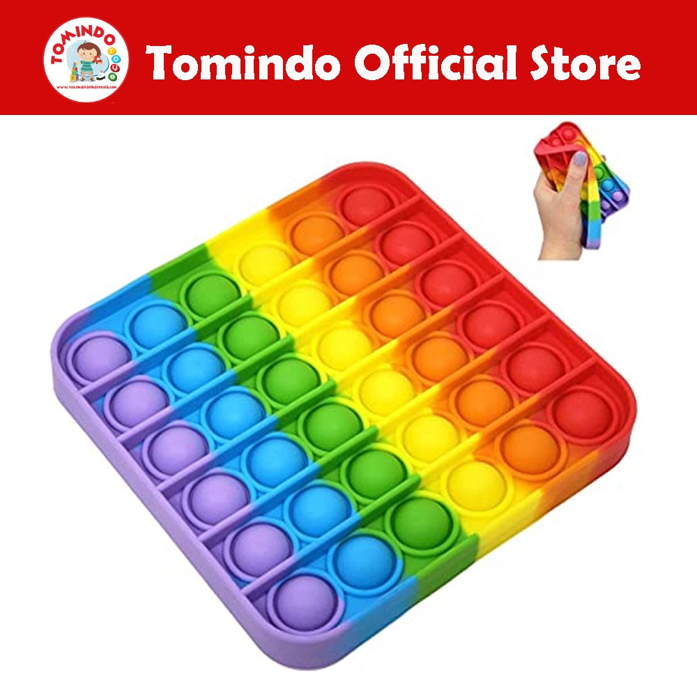Jual Tomindo Mainan Pop It Fidget Toy Rainbow Kotak | Pop It Mainan Anak Murah | Pop It Toys | Anti Stres | Shopee Indonesia
