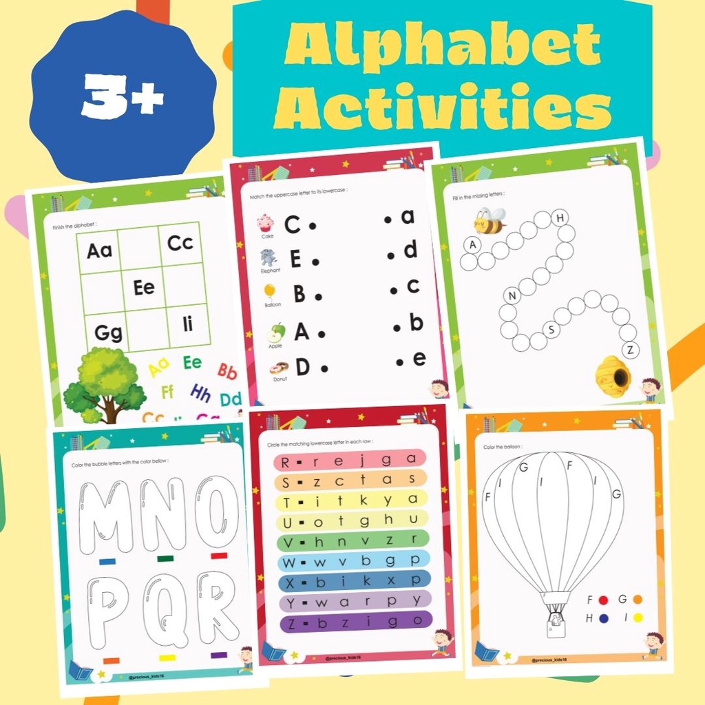 Jual Worksheet Belajar huruf / Learning Alphabet / Toddler Worksheet