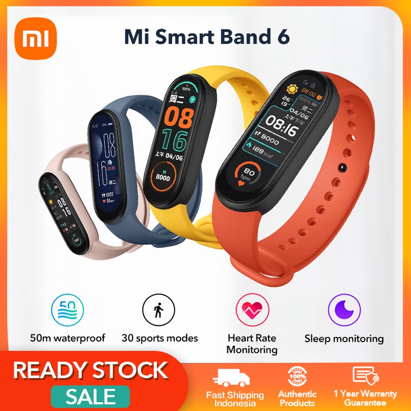 【Global Version】Xiaomi Mi Band 6 Smartwatch Jam Tangan Smartband Mi