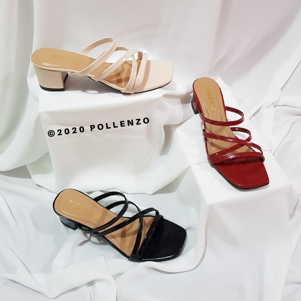 Pollenzo Davida Sandal Heel Hak Block Tinggi 5Cm Cnn503