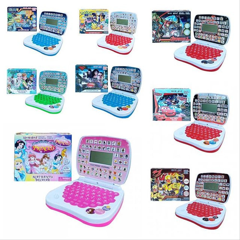 Jual Mainan Anak Laptop Laptopan Alat Bantu Belajar 4 Bahasa Lcd Mini Karakter Bermotif | Shopee Indonesia