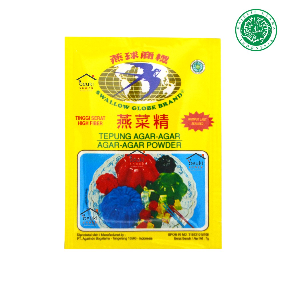 ECERAN Agar Swallow Globe Brand Asli Warna Putih Bening