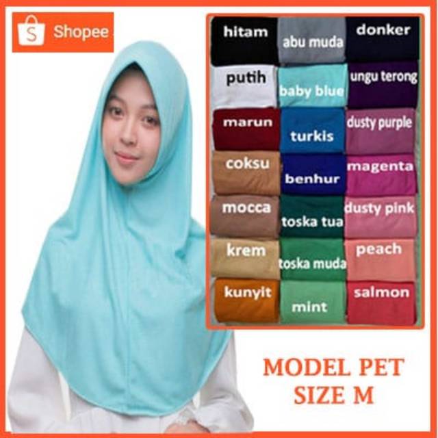 TERMURAH Jilbab Instan Pet Antem Size M Shopee Indonesia