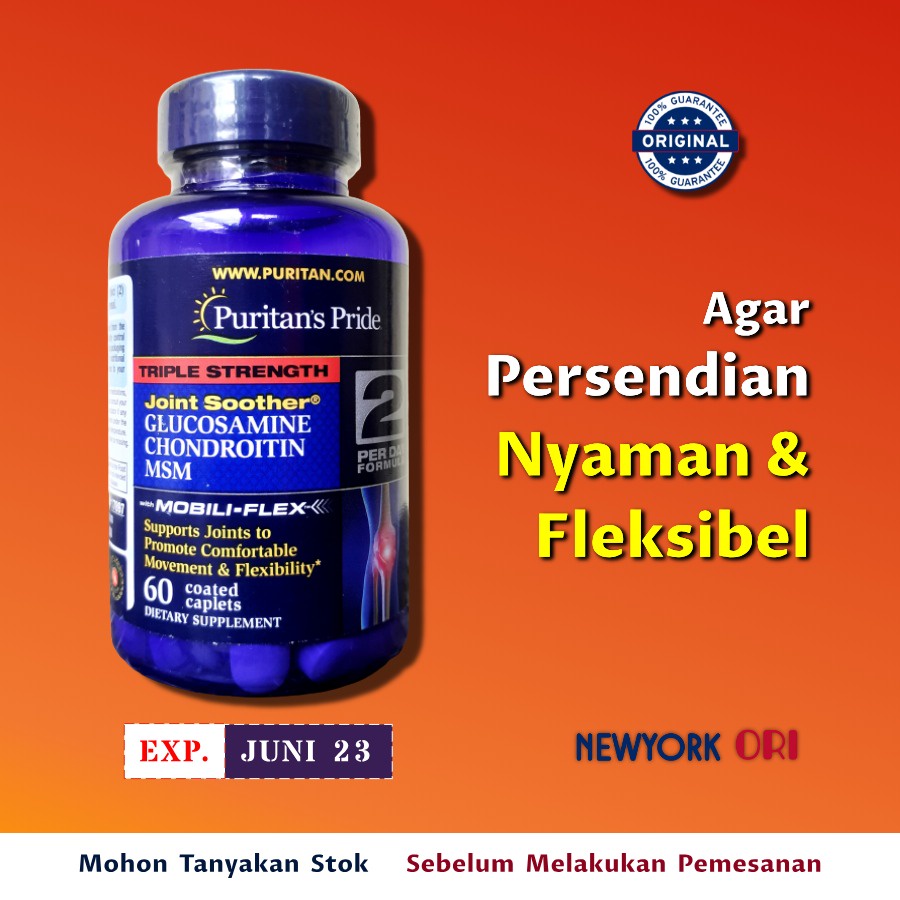 Jual Puritan Joint Soother Glucosamine Chondroitin MSM, 60 Coated