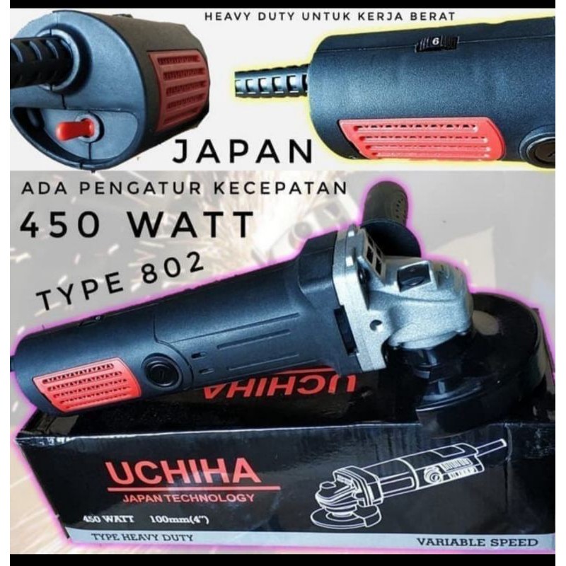 promo mesin gerinda tangan merk uchiha 802 japan variable teknologi full bonus Shopee Indonesia