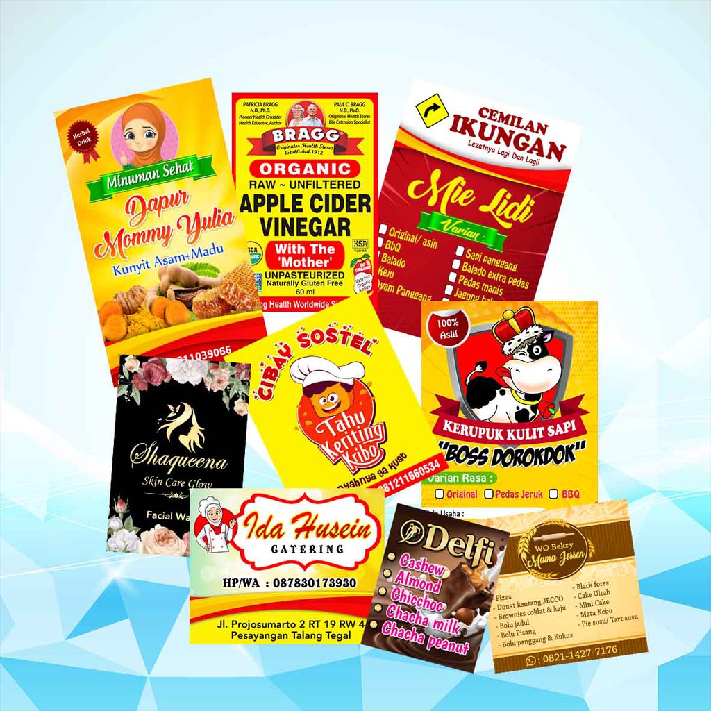 Jual stiker kemasan / label makanan / label custom