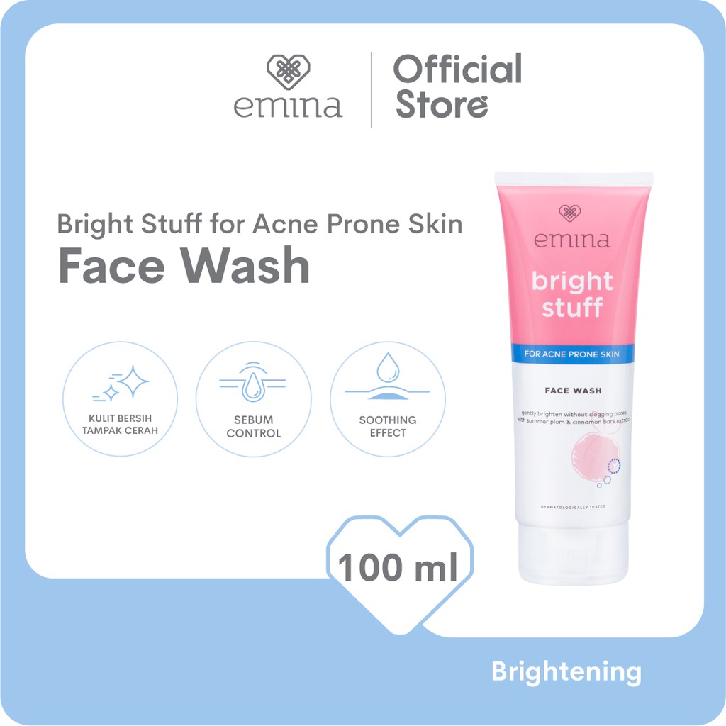 Emina Bright Stuff for Acne Prone Skin Face Wash 100 ml Pembersih