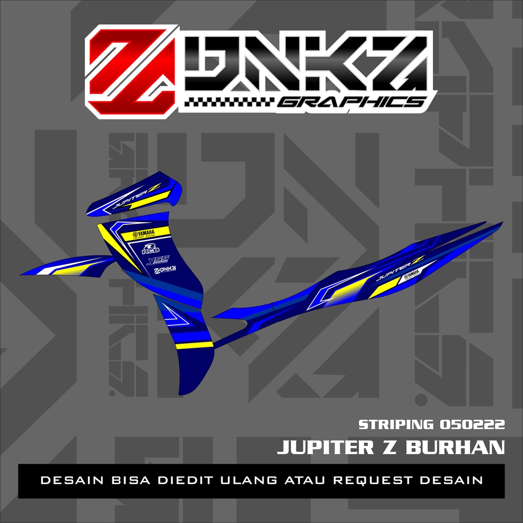 Jual Stiker Jupiter Z Burhan Decal Striping Jupiter Z Burhan Premium