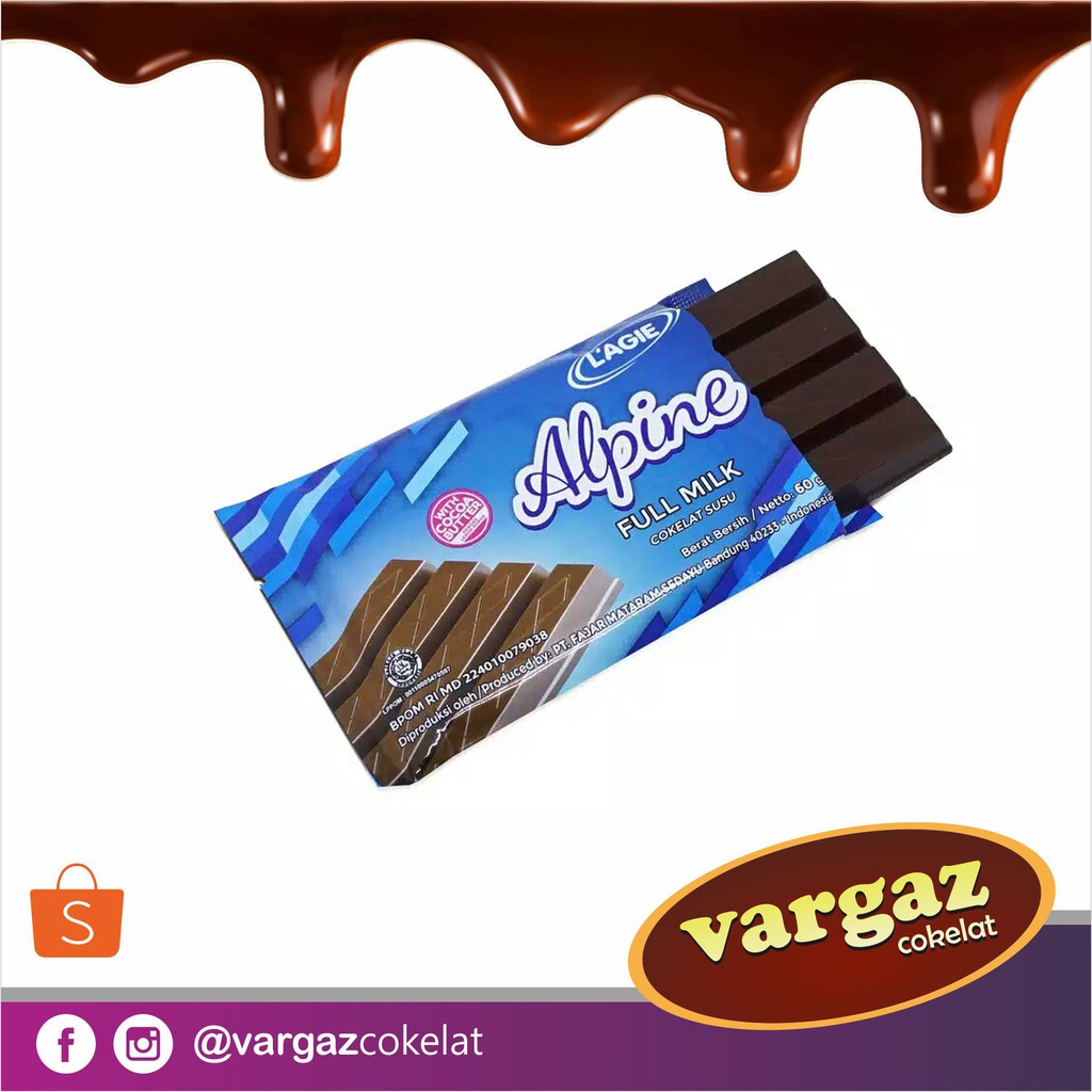 Jual Coklat Batang Cokelat Susu Alpine Full Milk Coklat Batangan Kemasan 60Gr | Shopee Indonesia