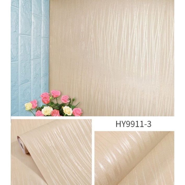 Jual Wallpaper Polos Sticker Dinding Motif Cream Polos Tekstur Salur