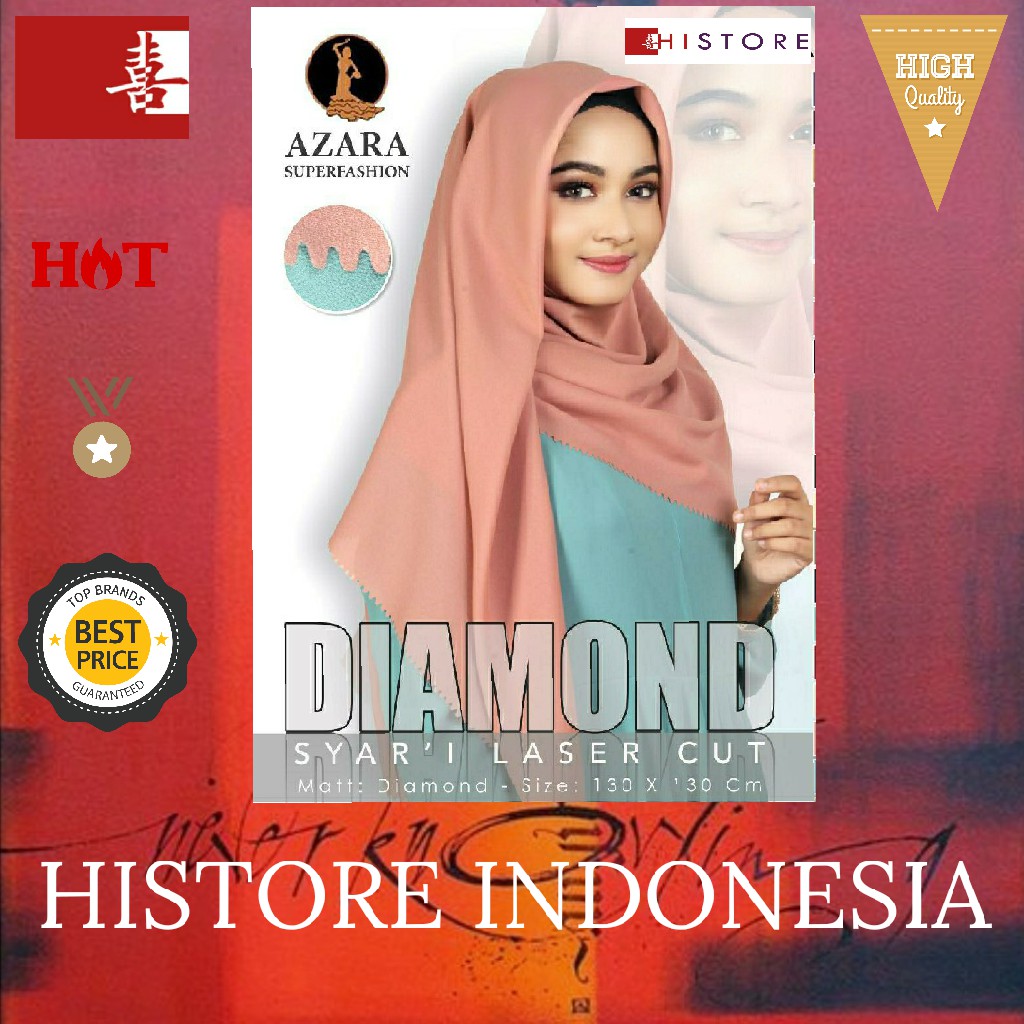 [historeindonesia]JILBAB JUMBO WARNA B AZARA DIAMOND 130CM X