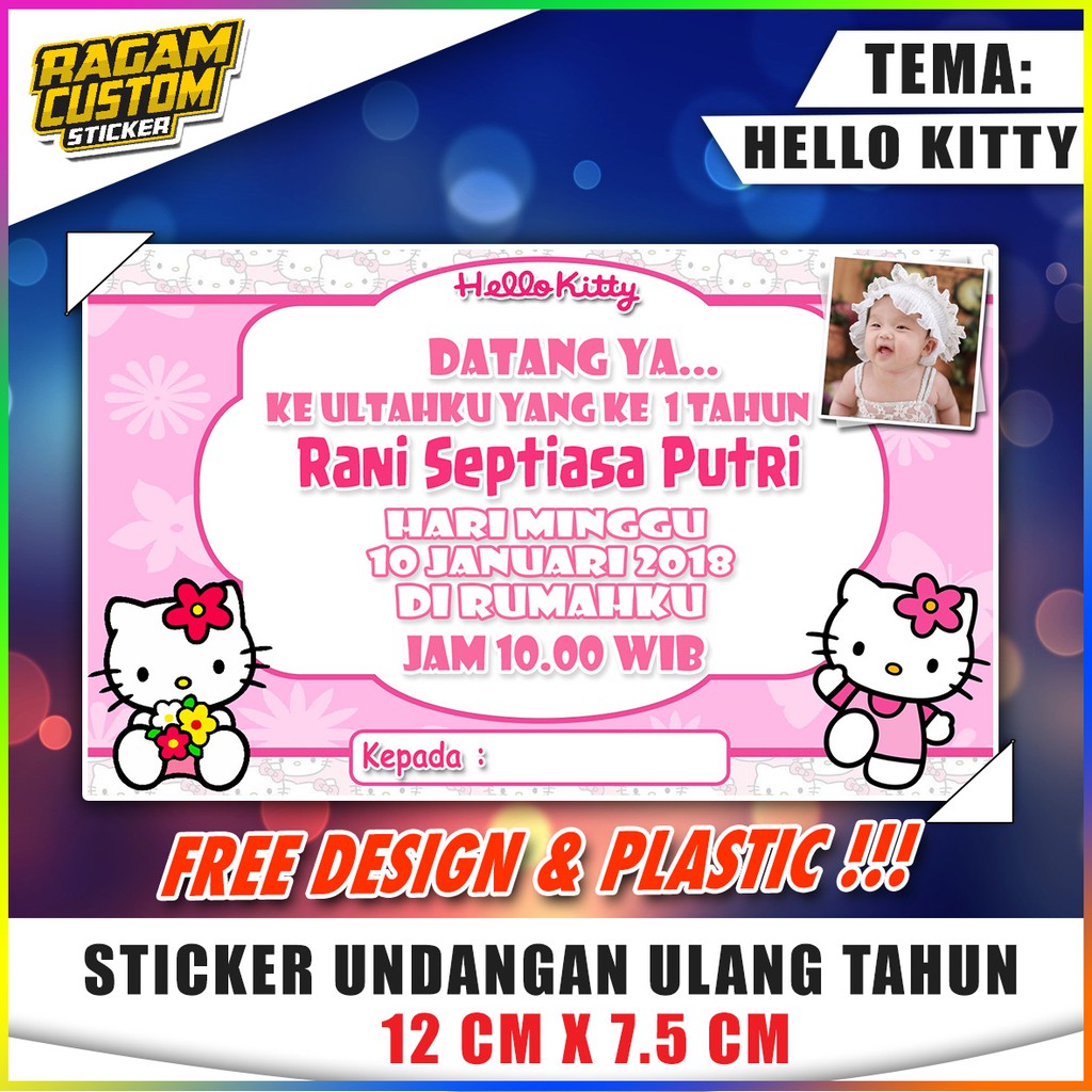 Kartu Undangan Ultah Tema Hello Kitty Shopee Indonesia