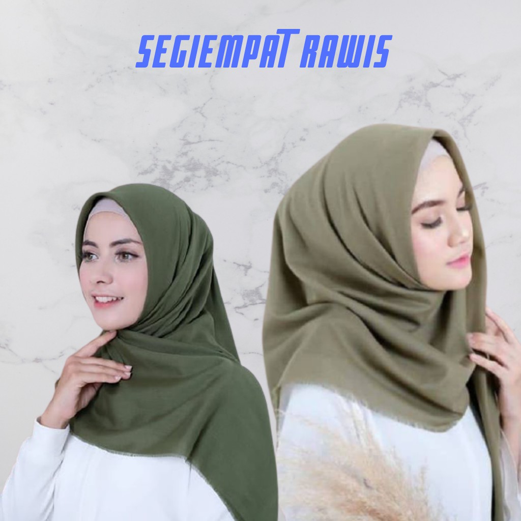 Jilbab/kerudug Segi Empat Nazwa Rawis / Hijab Segiempat Rawis Polly