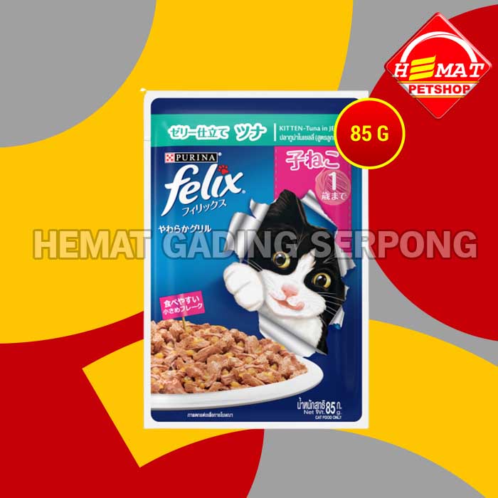 Jual Felix Cat Food Makanan Basah Kucing Wet pouch Kitten Adult 85 Gram Shopee Indonesia