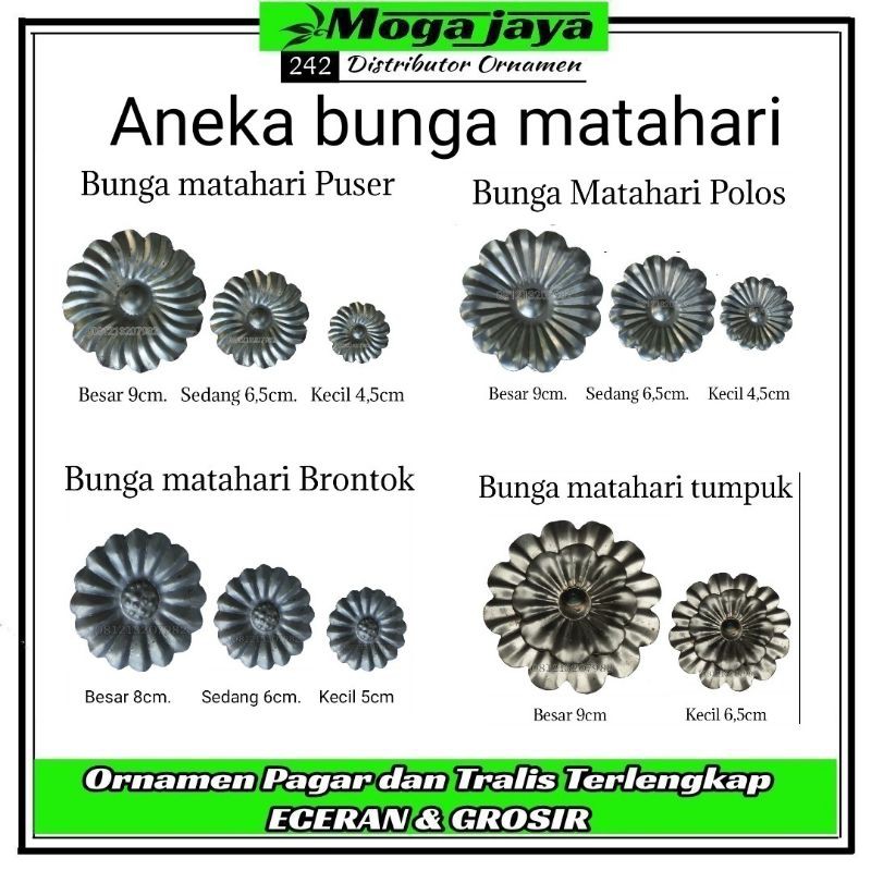 Bunga matahari besi plat ornamen tralis pagar besi tempa | Shopee Indonesia