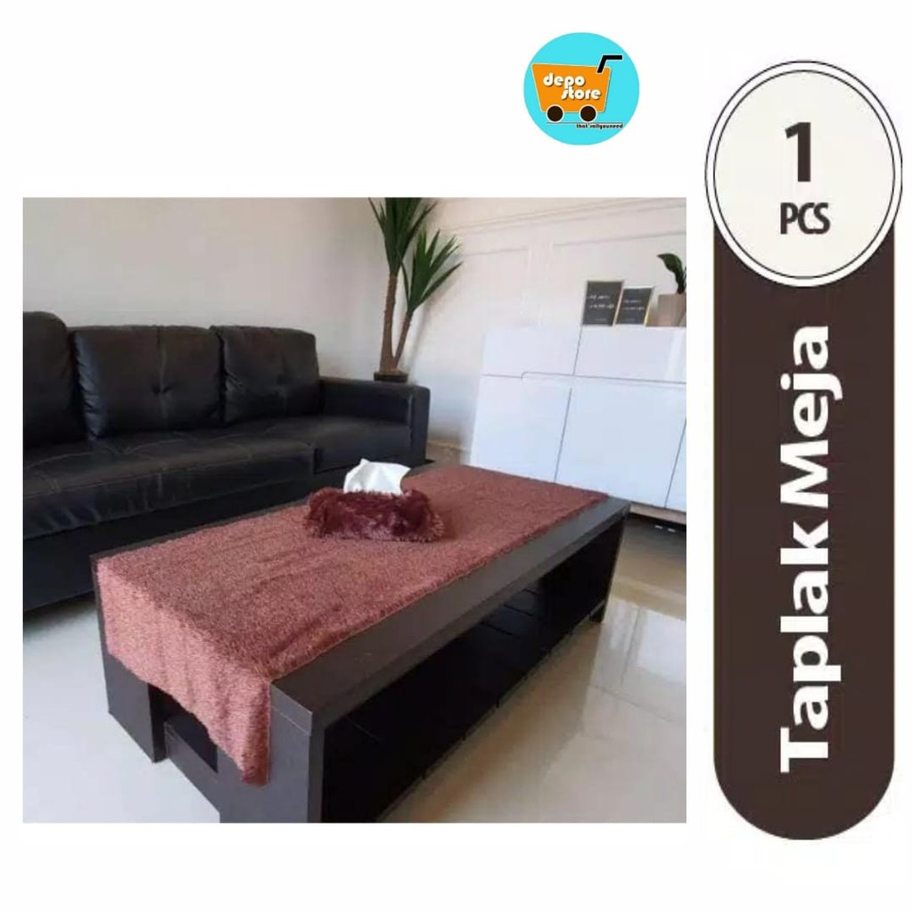 Jual Taplak Meja Bulu Rasfur 50X150 Coklat Tua #04 | Shopee Indonesia