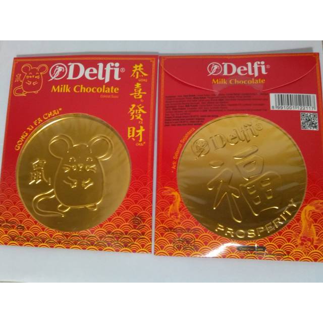 Jual Coklat Delfi Coin Koin Angpao Seri Imlek Gong Xi Fat Chai Tahun Tikus 1 Pc @25 Gr | Shopee Indonesia
