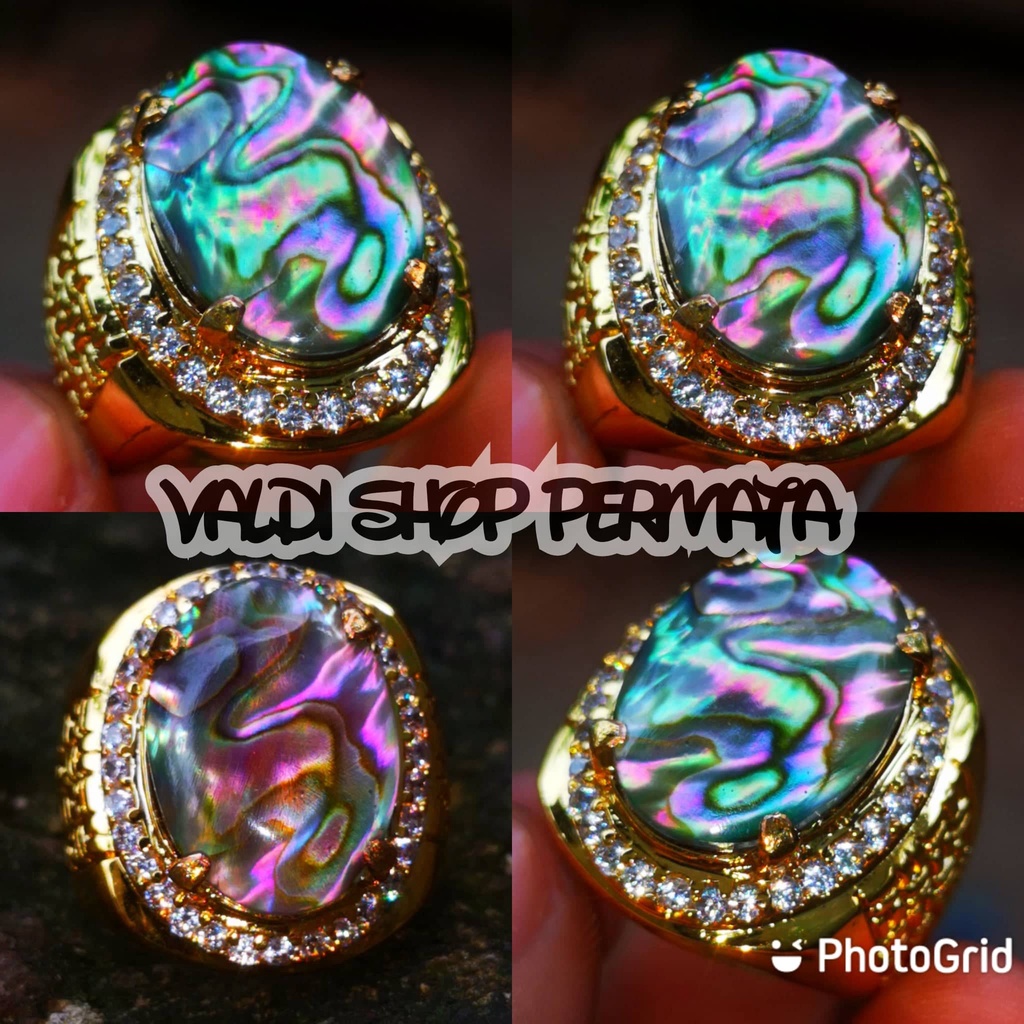 Jual Batu Akik Asli Natural Kerang Abalon Sell Multi Warna Kembang