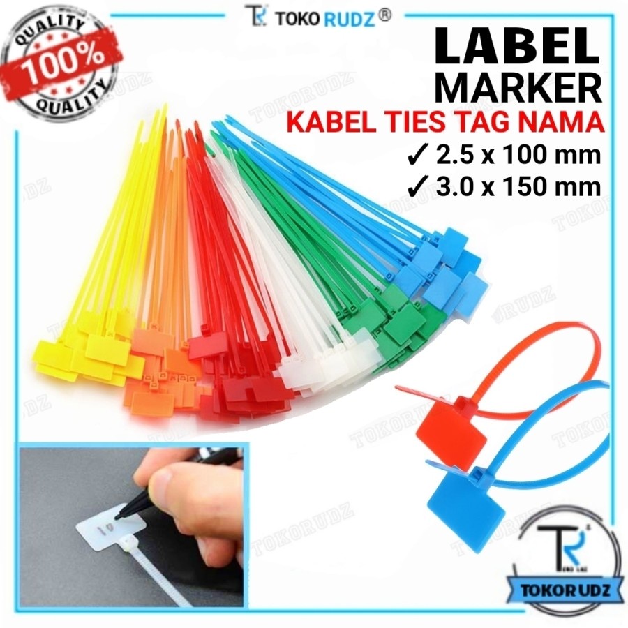 Jual 1 Kantong Kabel Tis Maker Tie Cable Ties Marker Name Tag Pengikat