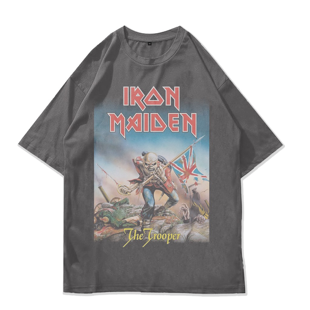 Jual Iron Maiden The Trooper Band Vintage Oversized Tee Indonesia|Shopee Indonesia