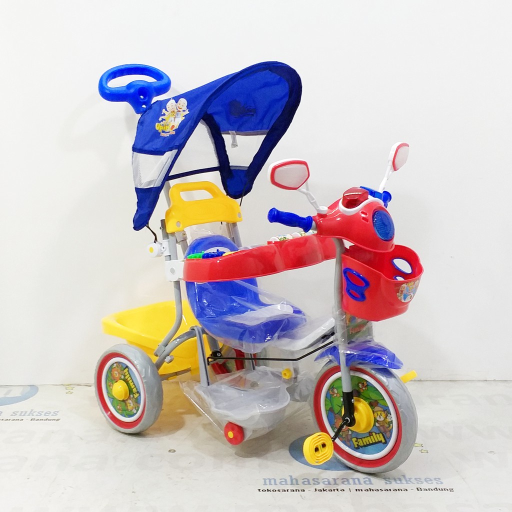 Sepeda Roda Tiga Anak Family F9933T Police Music Melody Light Ban Besar