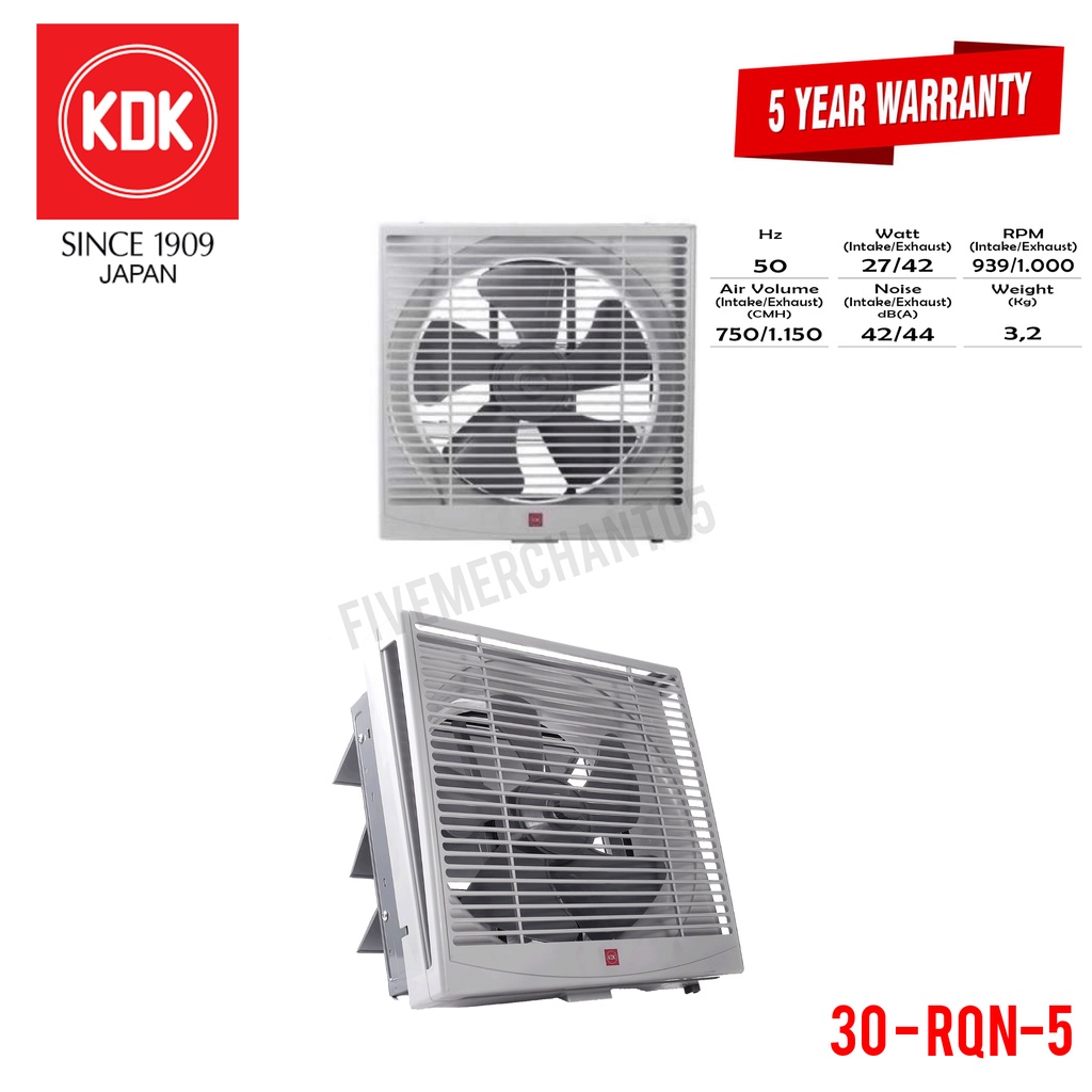 Jual Exhaust Fan KDK 30 RQN 5 12" Wall Fan KDK Dinding KDK 30RQN Hexos