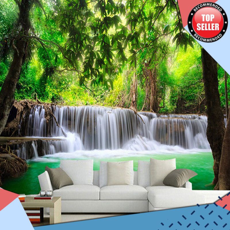 Jual Promo Kustom 3D Foto Wallpaper Pemandangan Alam Air Terjun Lukisan Dinding Ruang Tamu Tv Latar Indonesia|Shopee Indonesia 800_X_800_jpg