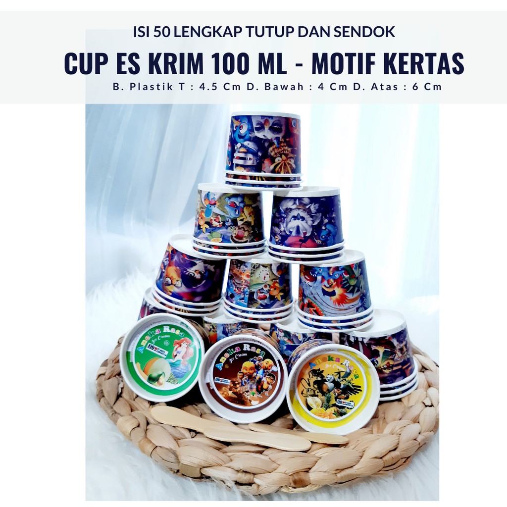 ukuran paper cup es krim / ukuran cup es krim / supplier