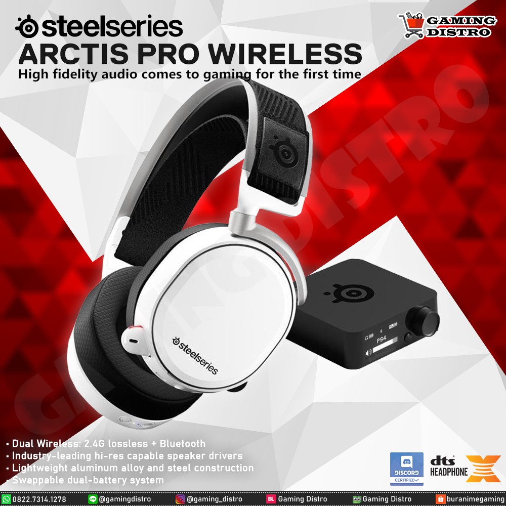 Jual Headset Gaming Steelseries Arctis Pro Wireless White Indonesia|Shopee Indonesia