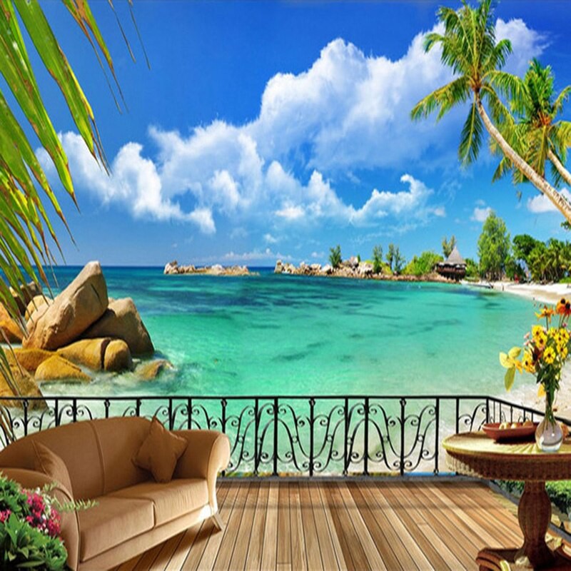 Jual Musim Panas Pantai Teras Pemandangan 3D Dinding Mural Fotografi Lukisan Dinding Kustom Wallpaper Indonesia|Shopee Indonesia 800_X_800_jpg