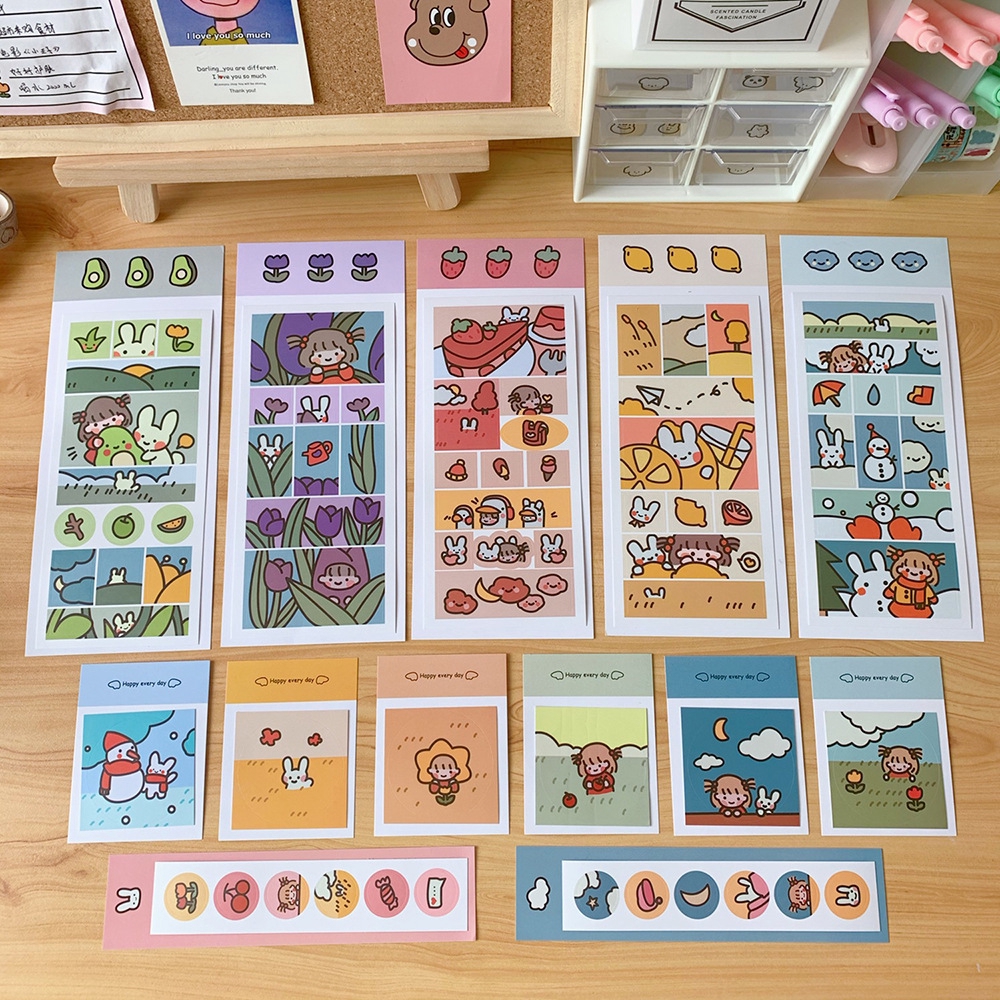 1 Lembar Stiker Kertas Motif Kartun Permen Lucu Untuk