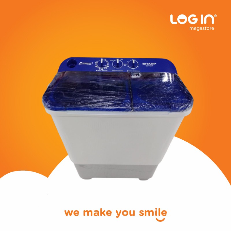 Sharp Mesin Cuci Twin Tube 2 Tabung EST75NTBL 7 Kg Shopee Indonesia