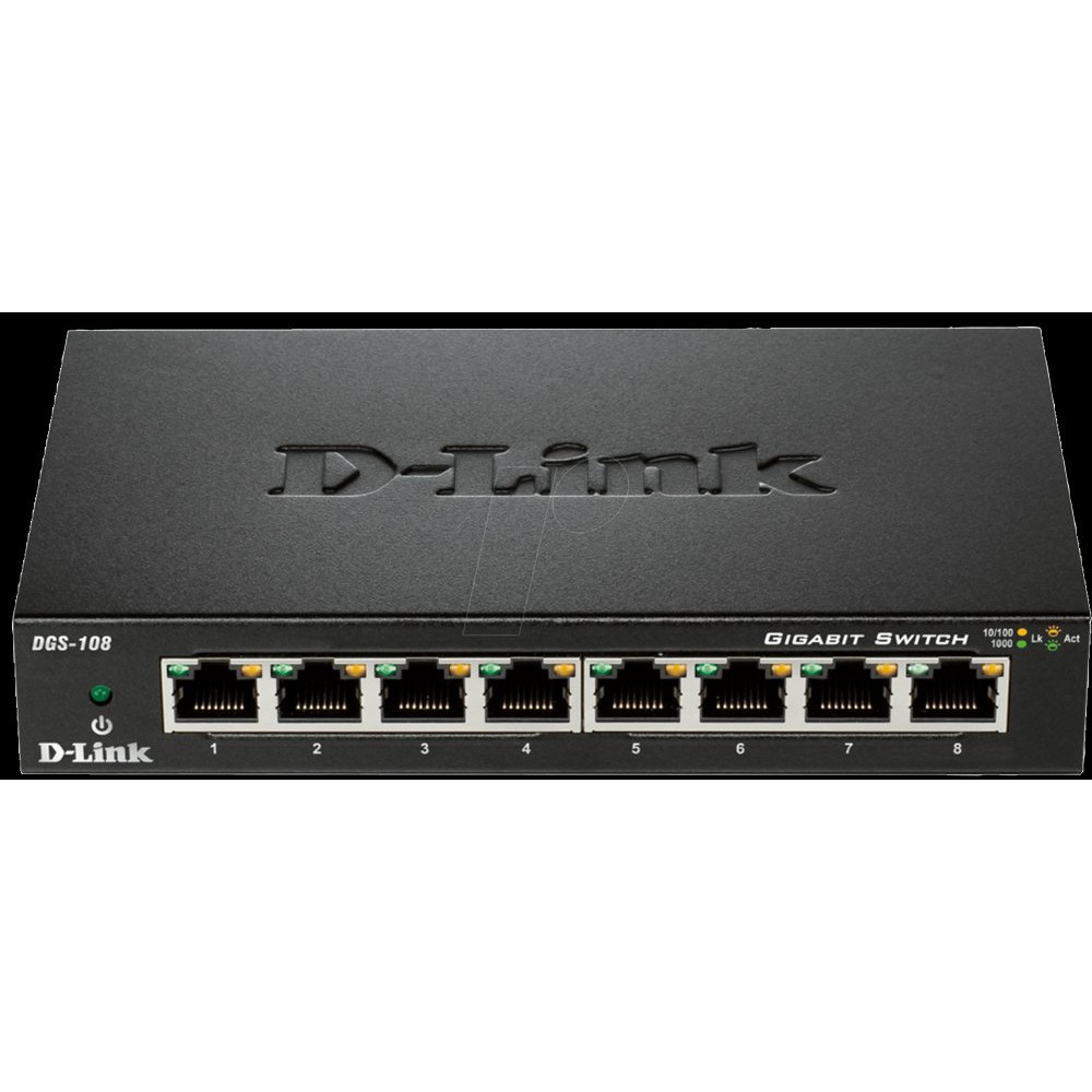 Jual Switch Hub Dlink 8 Port Dgs 108 Gigabit Lan 10/100/1000 Mbps Dgs-108 | Shopee Indonesia