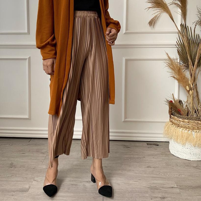 Kulot Plisket l Celana Kulot Wanita l Outfit Muslim