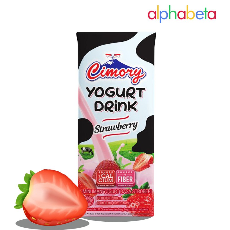 CIMORY YOGURT DRINK UHT RASA STRAWBERRY 200 ML MINUMAN