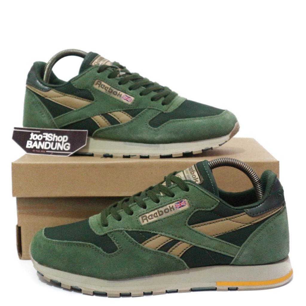 Jual Sepatu Sneakers Casual Kasual Reebok Classic Leather Utility Olive