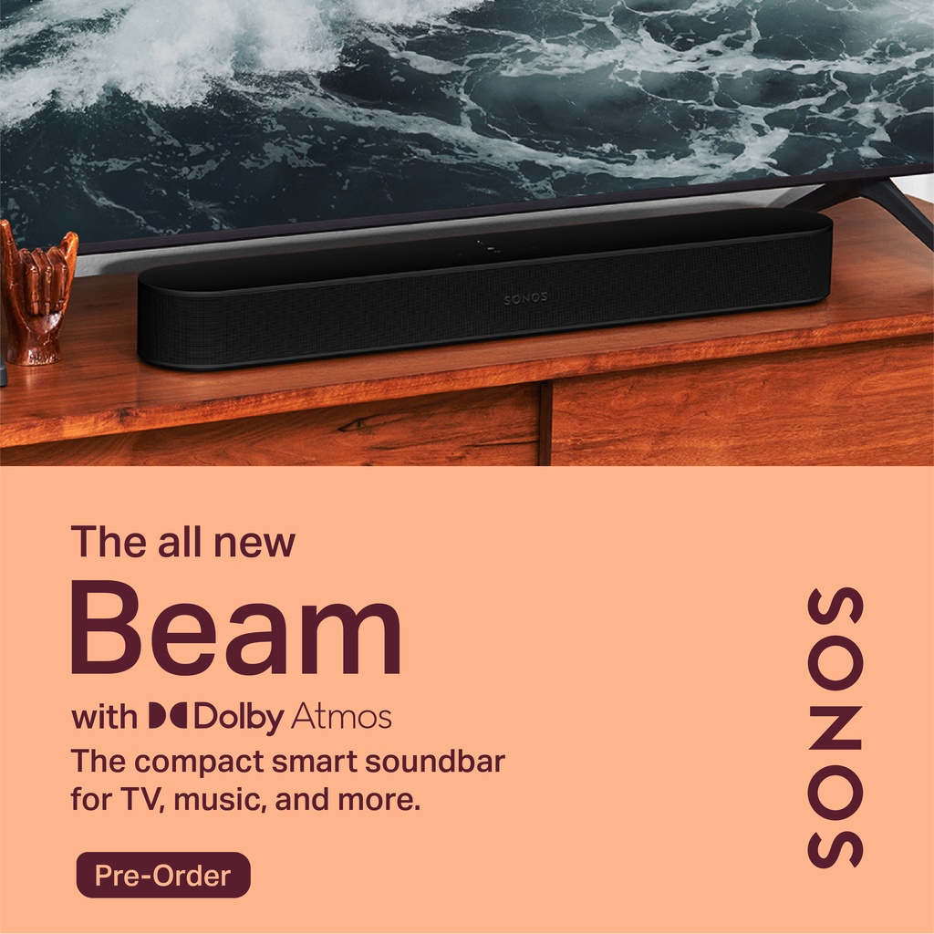 Jual Sonos Beam (Gen 2) Soundbar With Dolby Atmos - Black | Shopee Indonesia