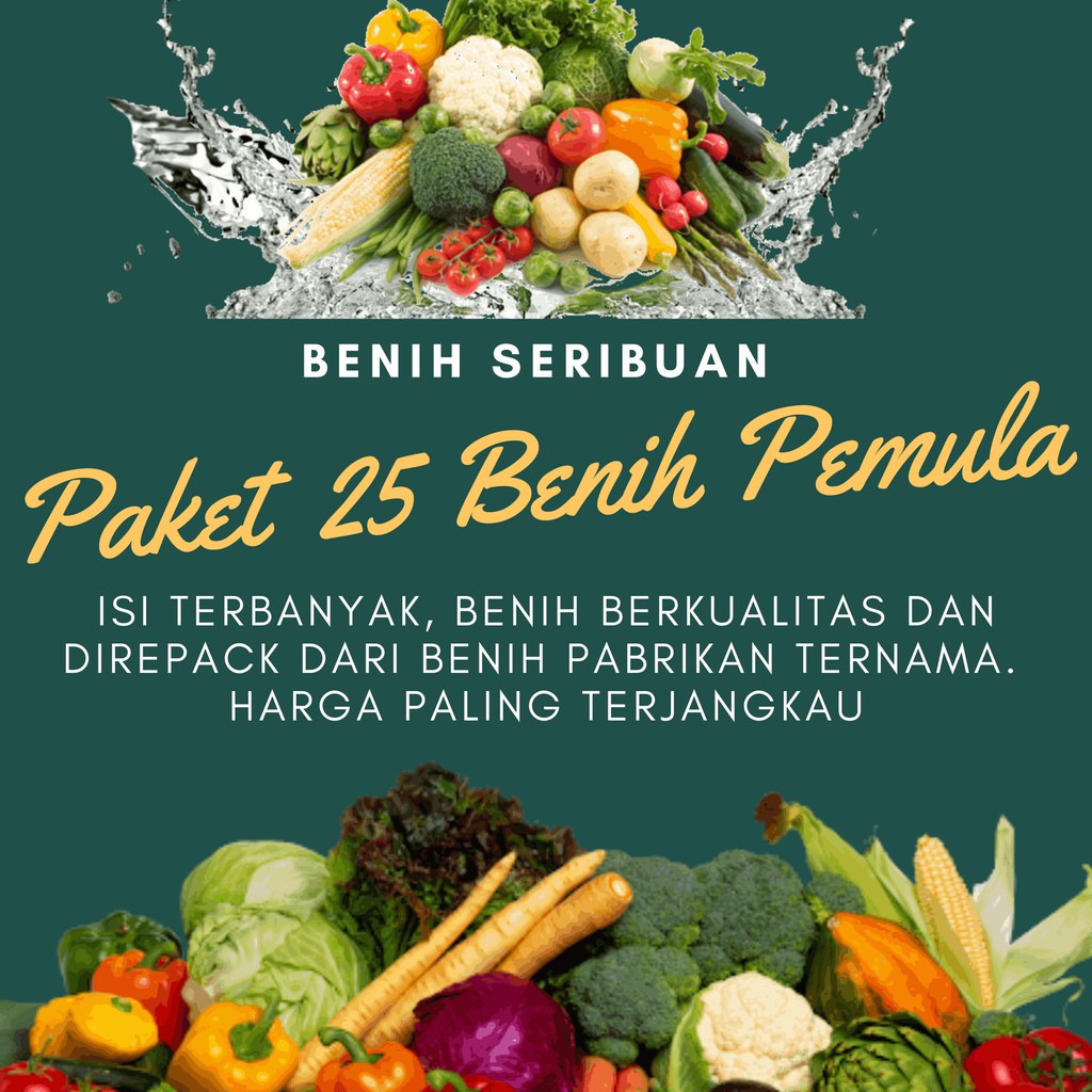 Bibit Sayuran Paket Lengkap 25 Macam Benih Sayuran Pemula 30 Hari Panen