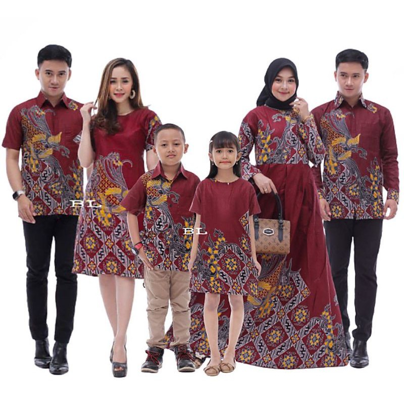 Jual kenariabang batik couple keluarga baju kondangan seragam anak