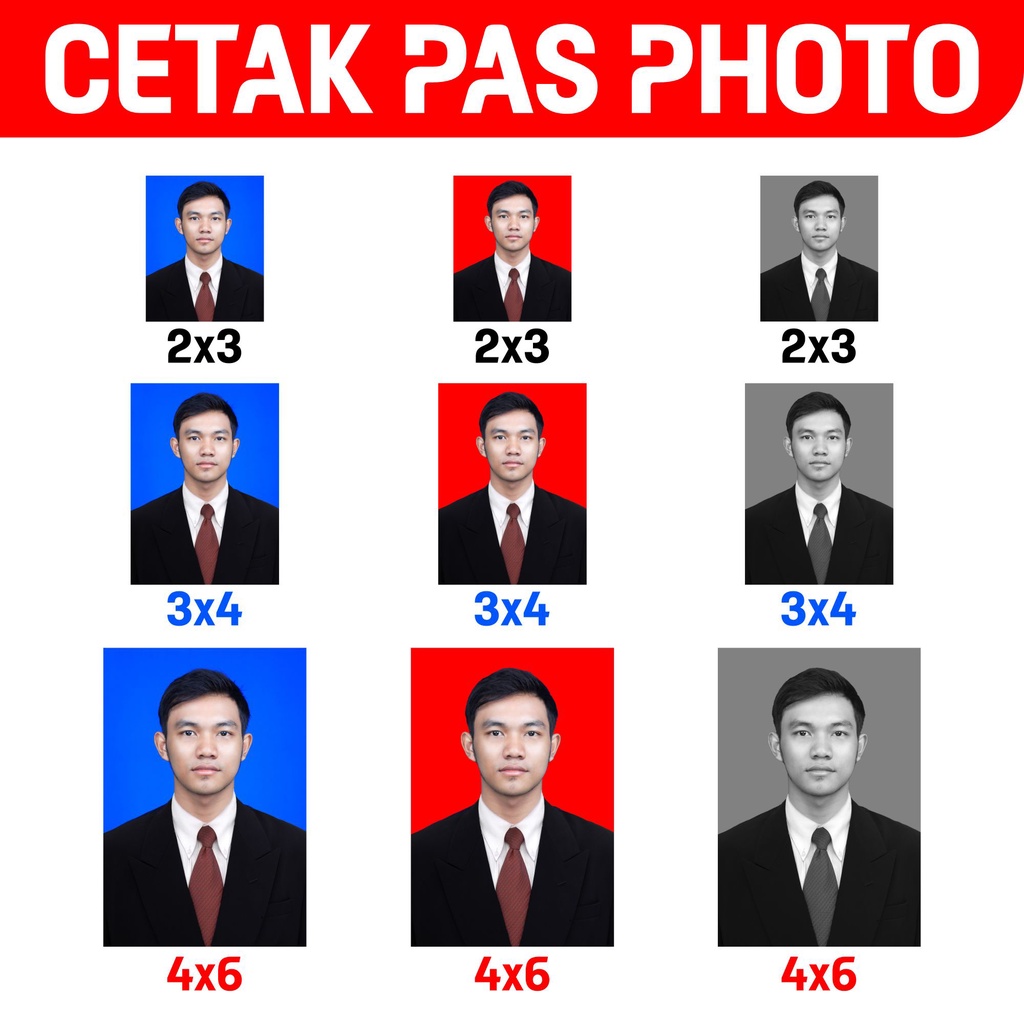 Jual Cetak Pas Photo Foto Gratis Edit Warna Background Untuk KTP Buku