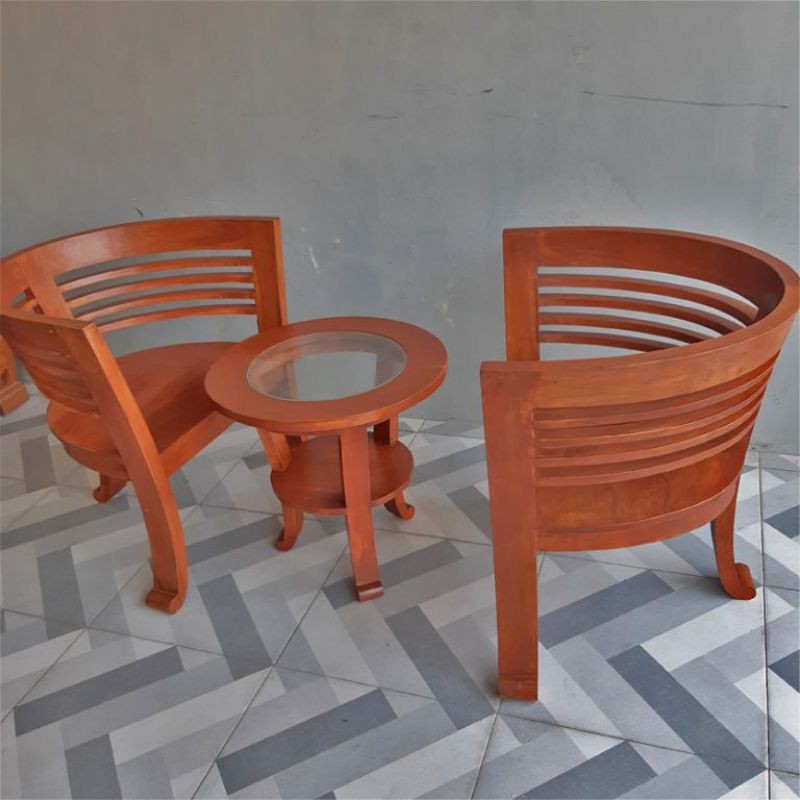 Jual Set Kursi Teras Cantik Minimalis Furniture Kayu Jati Pilihan