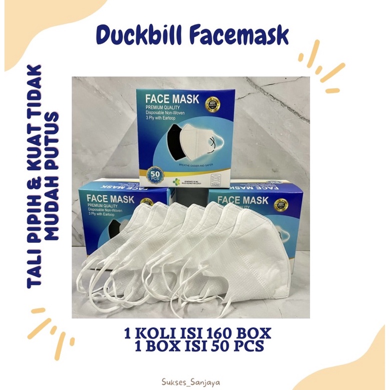 Jual DUCKBILL FACE MASK PROMOSI MURAH/DUCKBILL FACE MASK ISI 50 PCS