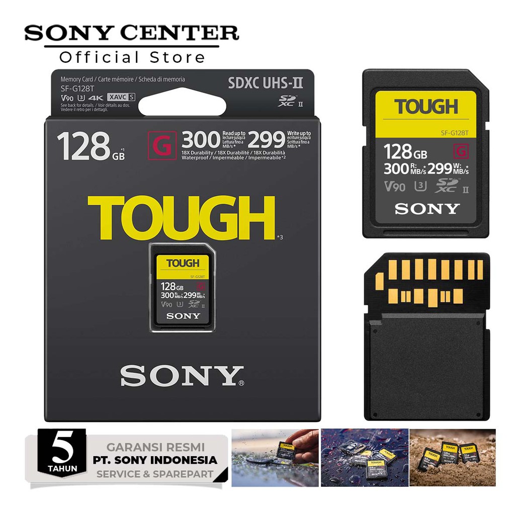 Jual SONY SFG Tough 128GB UHSII SDXC Memory Card Camera / SFG128T