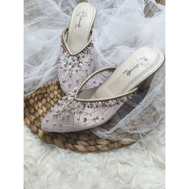 sepatu wedding yohana purple gold sepatu wanita cantik