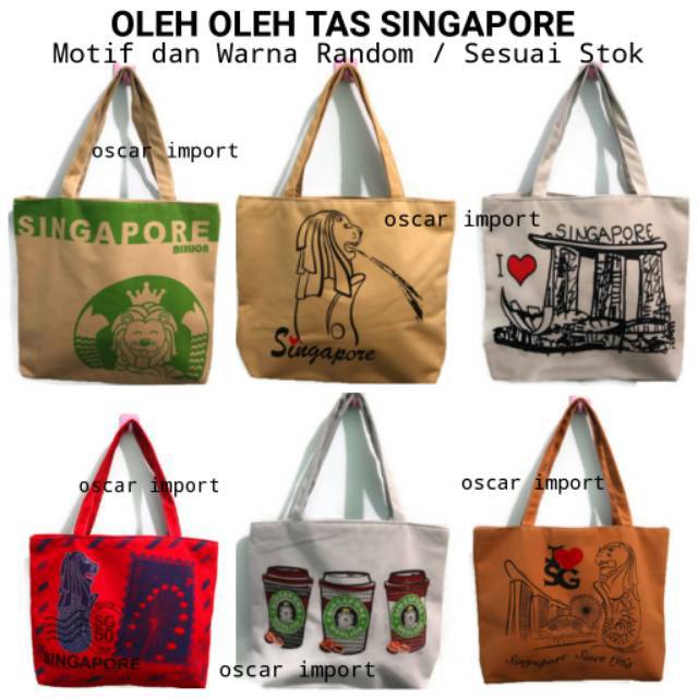 OLEH OLEH SINGAPORE TAS TOTE BAG SOUVENIR Shopee Indonesia