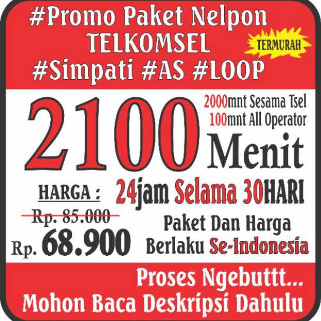 Promo Terbatas! Isi Ulang Paket Nelpon Telkomsel ( Telpon Bulanan